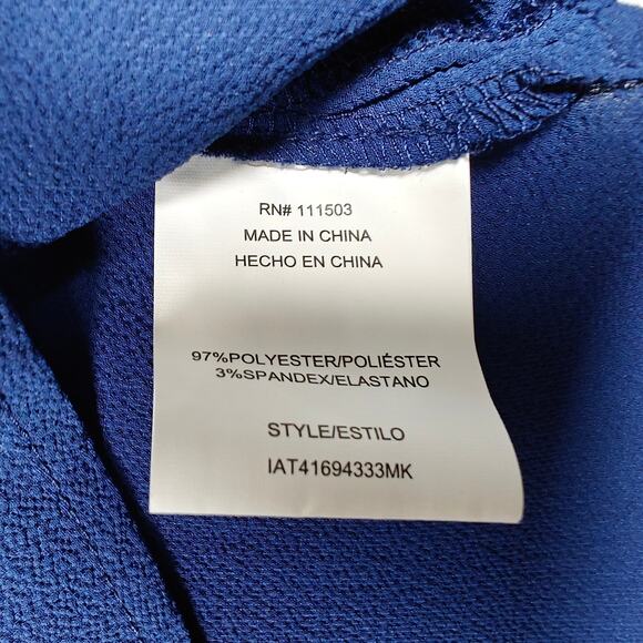 Meraki Dark Blue V-Neck Blouse Top Criss Cross Detail Size XL NEW - Picture 6 of 8